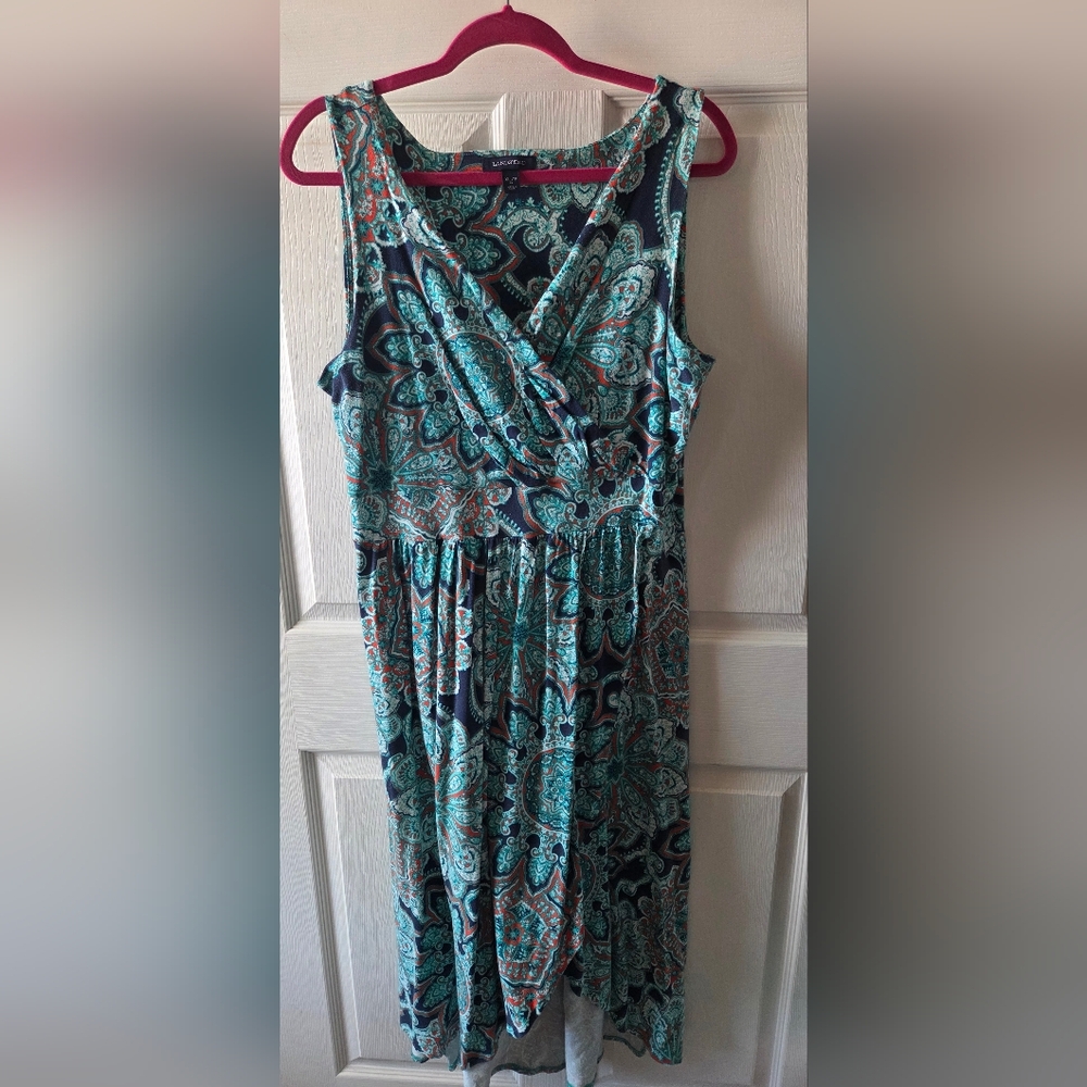 Teal and Blue Paisley Dress